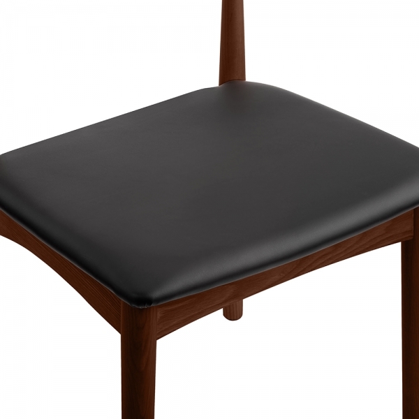 Aalborg Wooden Dining Chair, Black & Walnut