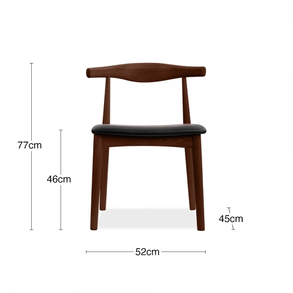 Aalborg Wooden Dining Chair, Black & Walnut