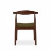 Aalborg Wooden Dining Chair, Moss Green Sustainable Mohair Velvet & Walnut