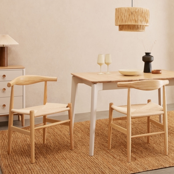 Aalborg Wooden Dining Chair, Natural Weave & Natural