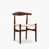 Aalborg Wooden Dining Chair, Natural Weave & Walnut