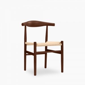 Aalborg Wooden Dining Chair, Natural Weave & Walnut