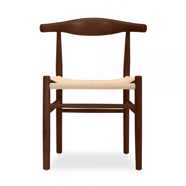 Aalborg Wooden Dining Chair, Natural Weave & Walnut