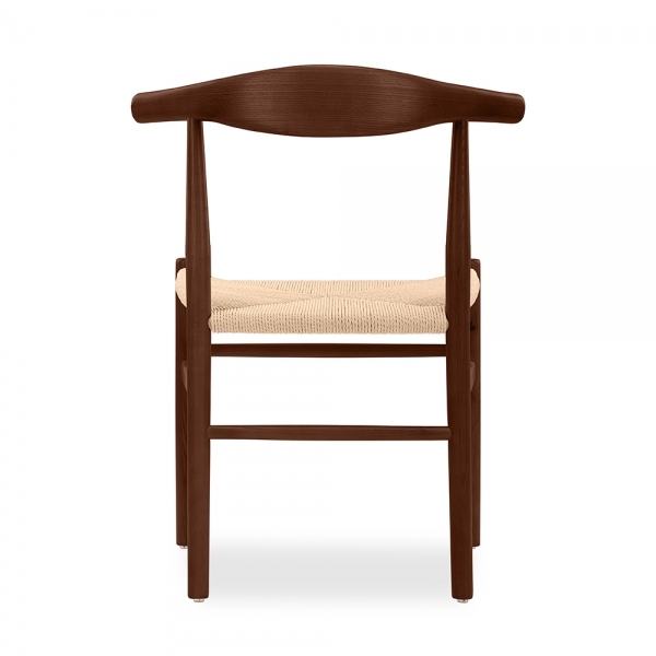 Aalborg Wooden Dining Chair, Natural Weave & Walnut