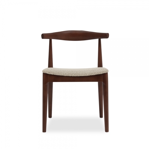 Aalborg Wooden Dining Chair, Speckled Stone Sustainable Boucle & Walnut