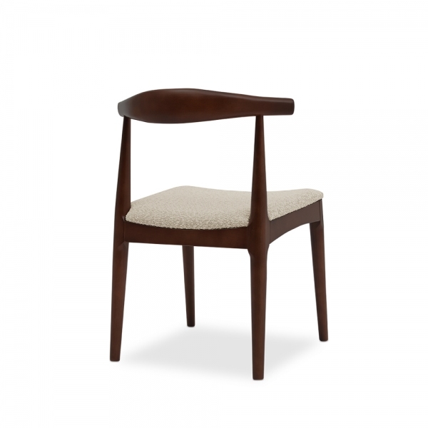 Aalborg Wooden Dining Chair, Speckled Stone Sustainable Boucle & Walnut