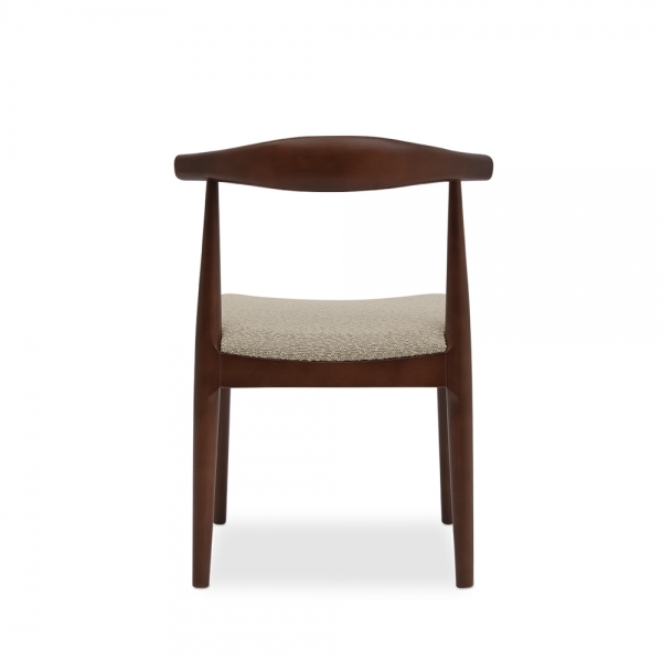 Aalborg Wooden Dining Chair, Speckled Stone Sustainable Boucle & Walnut