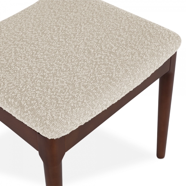 Aalborg Wooden Dining Chair, Speckled Stone Sustainable Boucle & Walnut