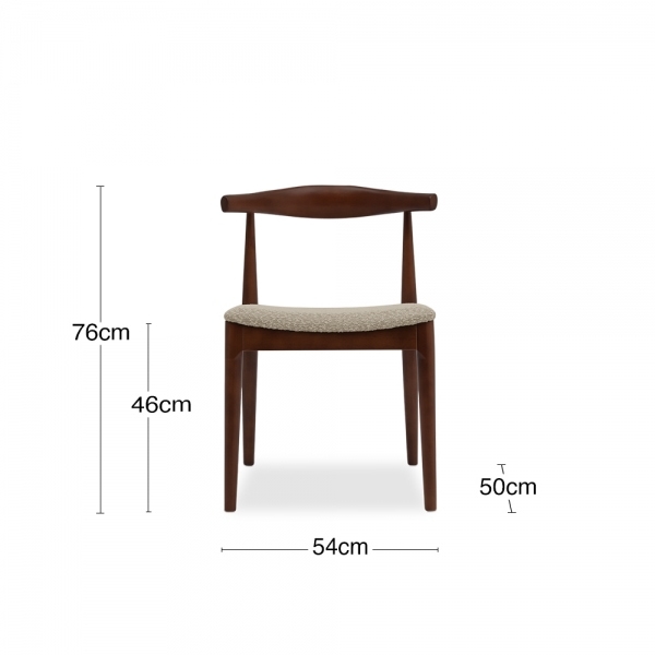 Aalborg Wooden Dining Chair, Speckled Stone Sustainable Boucle & Walnut