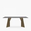 Abeline 8 Seat Dining Table, Sintered Stone & Brass