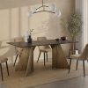 Abeline 8 Seat Dining Table, Sintered Stone & Brass