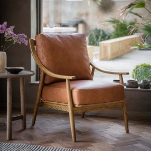 Adelaide Armchair, Tan Leather