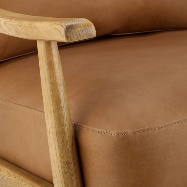 Adelaide Armchair, Tan Leather