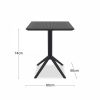 Aiden Folding Square Cafe Table, Black