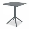 Aiden Folding Square Cafe Table, Dark Grey