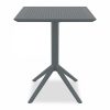 Aiden Folding Square Cafe Table, Dark Grey