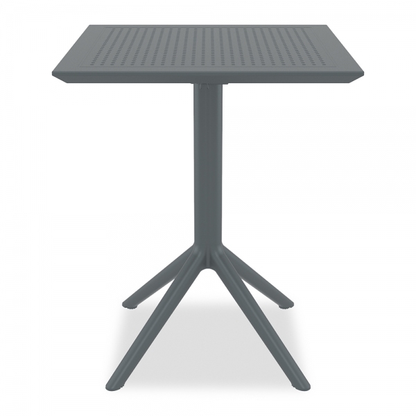 Aiden Folding Square Cafe Table, Dark Grey