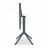Aiden Folding Square Cafe Table, Dark Grey