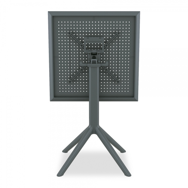 Aiden Folding Square Cafe Table, Dark Grey