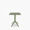 Aiden Folding Square Cafe Table, Olive Green
