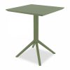 Aiden Folding Square Cafe Table, Olive Green