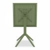 Aiden Folding Square Cafe Table, Olive Green