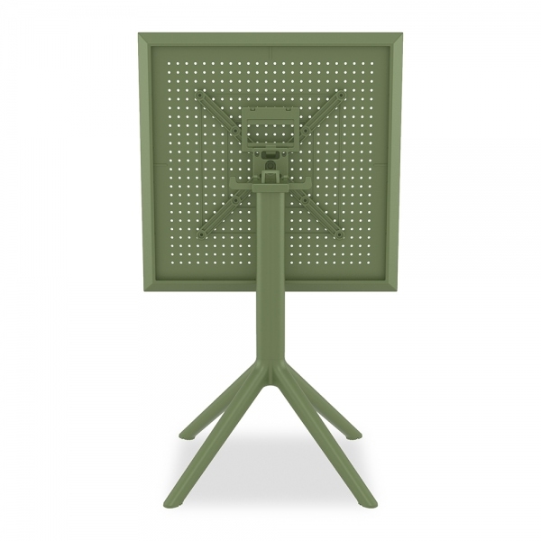 Aiden Folding Square Cafe Table, Olive Green