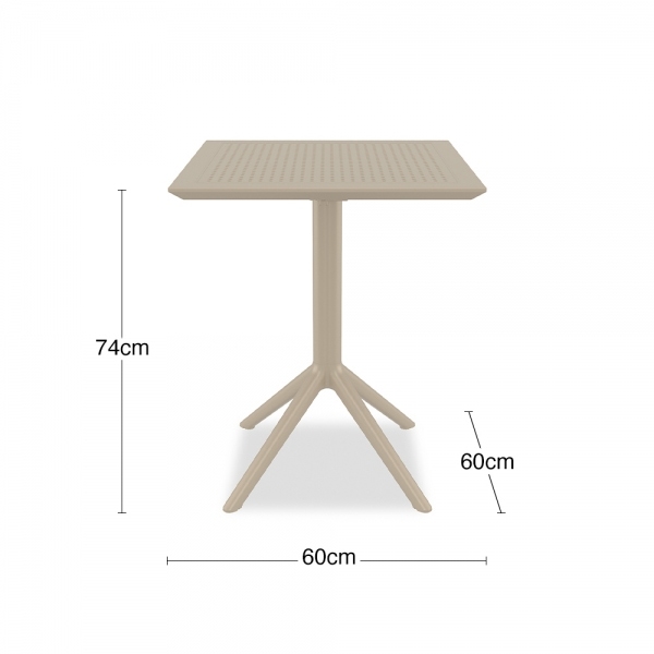 Aiden Folding Square Cafe Table, Taupe