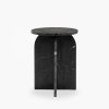 Alba Round Side Table, Black Marble