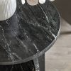 Alba Round Side Table, Black Marble