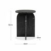 Alba Round Side Table, Black Marble