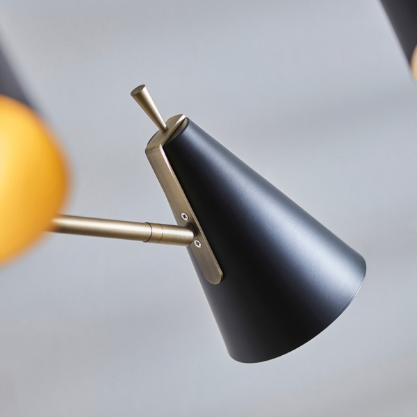 Alberto Task Pendant Light, Black & Brass