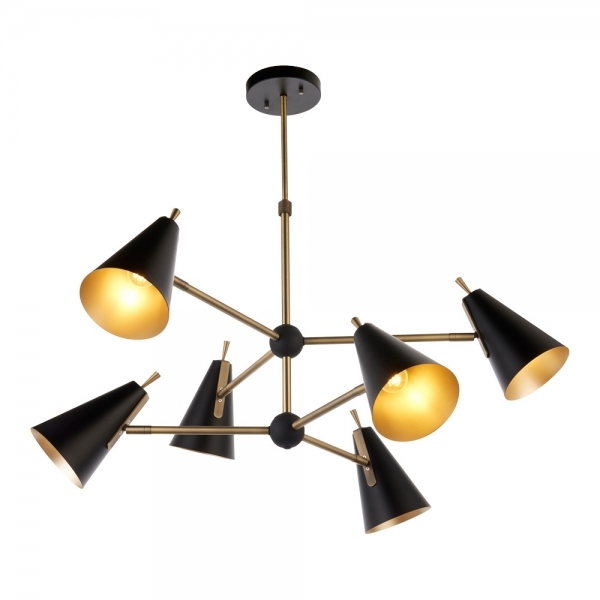 Alberto Task Pendant Light, Black & Brass