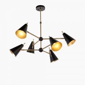 Alberto Task Pendant Light, Black & Brass