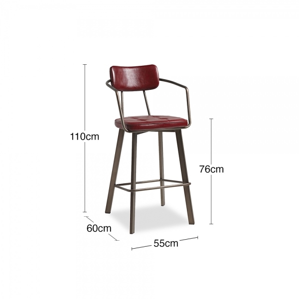 Algora Bar Stool, Vintage Red