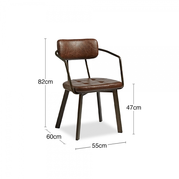 Algora Carver Dining Chair, Vintage Brown