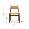 Alma Wooden Dining Chair, Natural Weave & Walnut