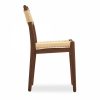 Alma Wooden Dining Chair, Natural Weave & Walnut