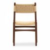 Alma Wooden Dining Chair, Natural Weave & Walnut
