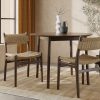 Alma Wooden Dining Chair, Natural Weave & Walnut