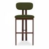 Arbor Bar Stool, Olive Green Sustainable Velvet