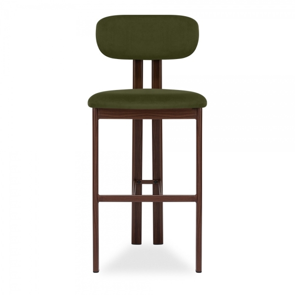 Arbor Bar Stool, Olive Green Sustainable Velvet