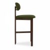 Arbor Bar Stool, Olive Green Sustainable Velvet