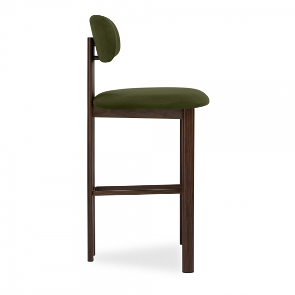 Arbor Bar Stool, Olive Green Sustainable Velvet