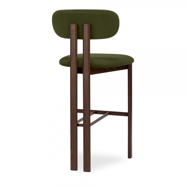Arbor Bar Stool, Olive Green Sustainable Velvet