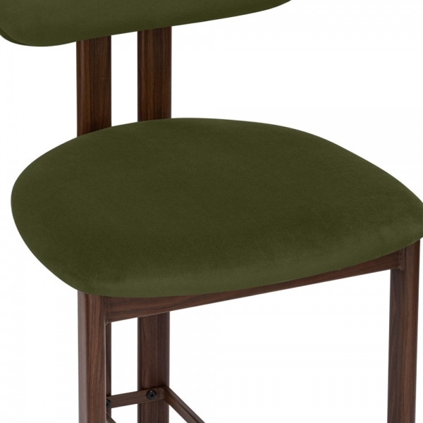 Arbor Bar Stool, Olive Green Sustainable Velvet