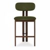 Arbor Kitchen Stool, Olive Green Sustainable Velvet