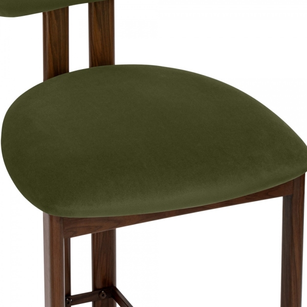 Arbor Kitchen Stool, Olive Green Sustainable Velvet
