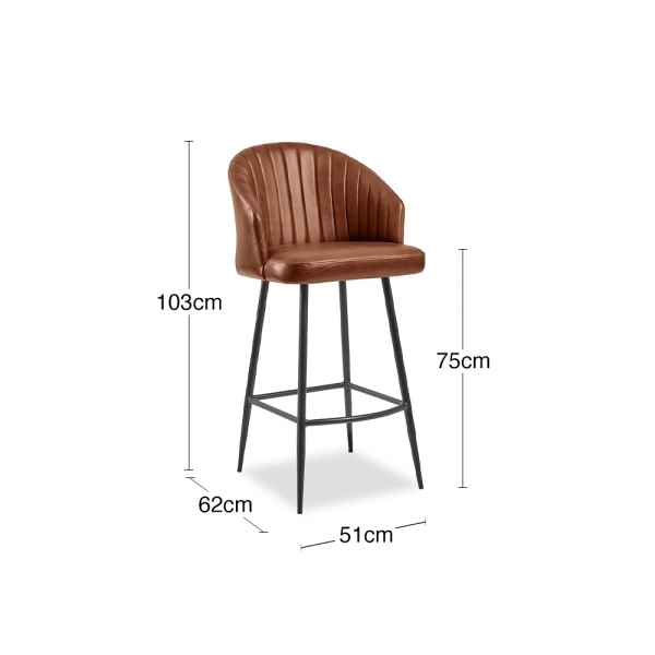 Argyle Bar Stool, Bruciato Tan