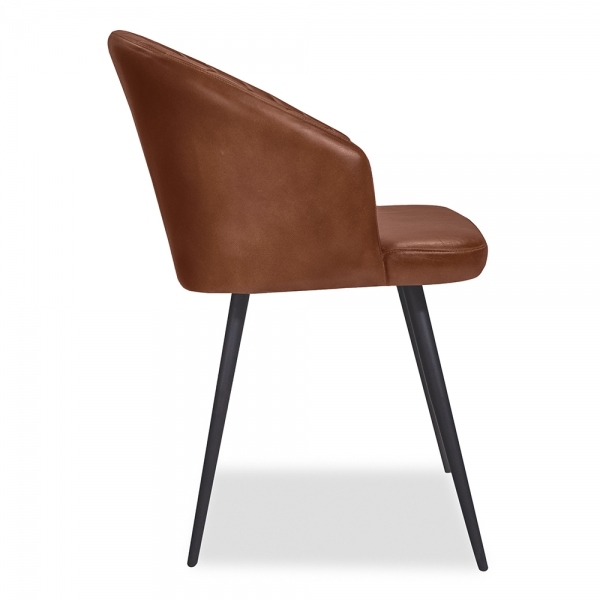 Argyle Leather Tub Chair, Bruciato Tan